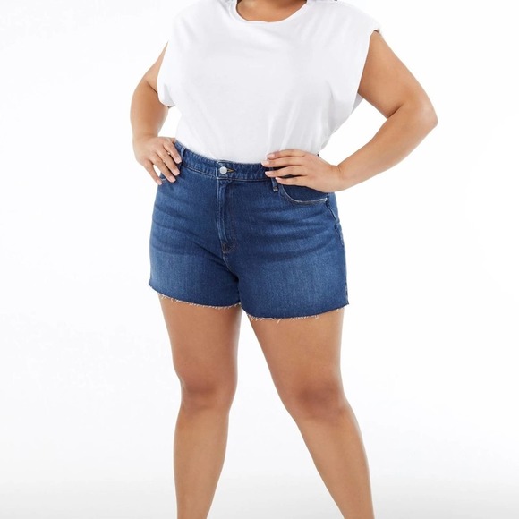 Good American Cut Off denim shorts sz 20‎ - Picture 2 of 8